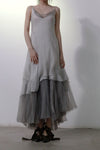 Marc Le Bihan Knitted Frill Tulle Dress Collection Two-layer Tulle French Handmade MLB-2104-QIANHE PEARL GREY Pearl Grey 2104
